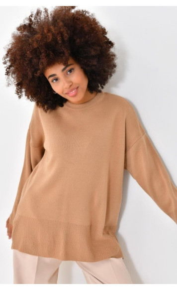 Джемпер кемел з розрізами 10361